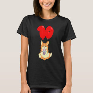 Camiseta Balón de niños de cumpleaños 10 con té de burbuja 