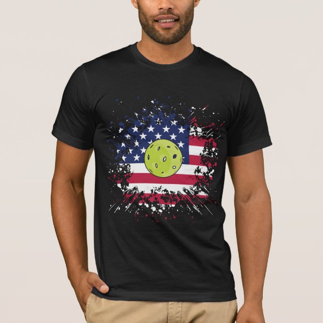 Camiseta Balón de pelota con bandera estadounidense con pel (Anverso)