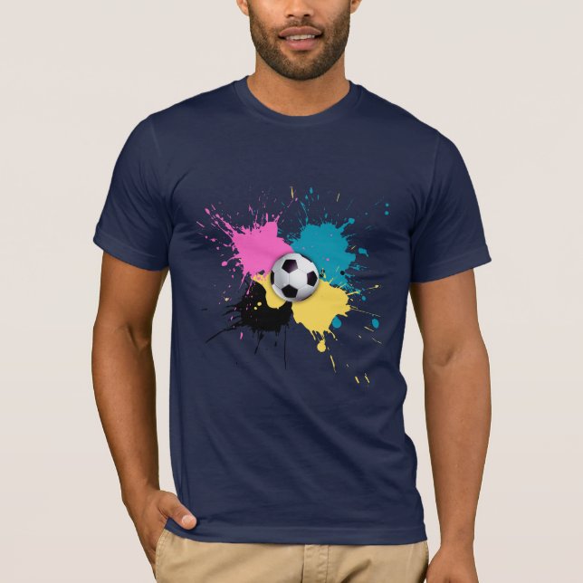 Camiseta Balón de pie con mancha de pintura. (Anverso)