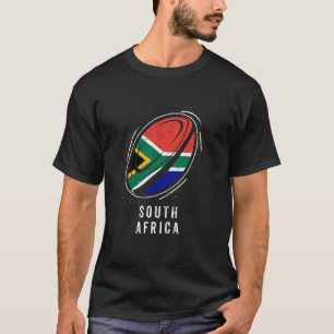 Camiseta Balón de Rugby en la bandera de Sudáfrica para sud
