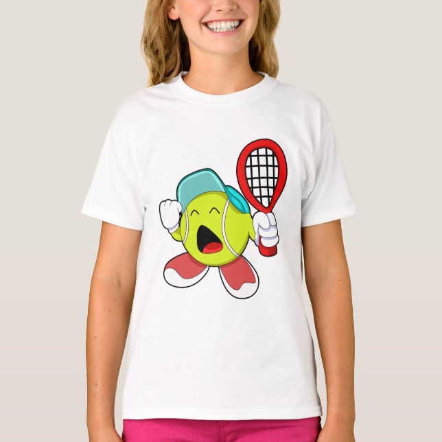Camiseta Balón de tenis con raqueta de tenis (Anverso)