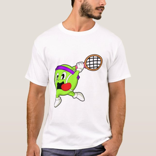 Camiseta Balón de tenis con raqueta de tenis (Anverso)