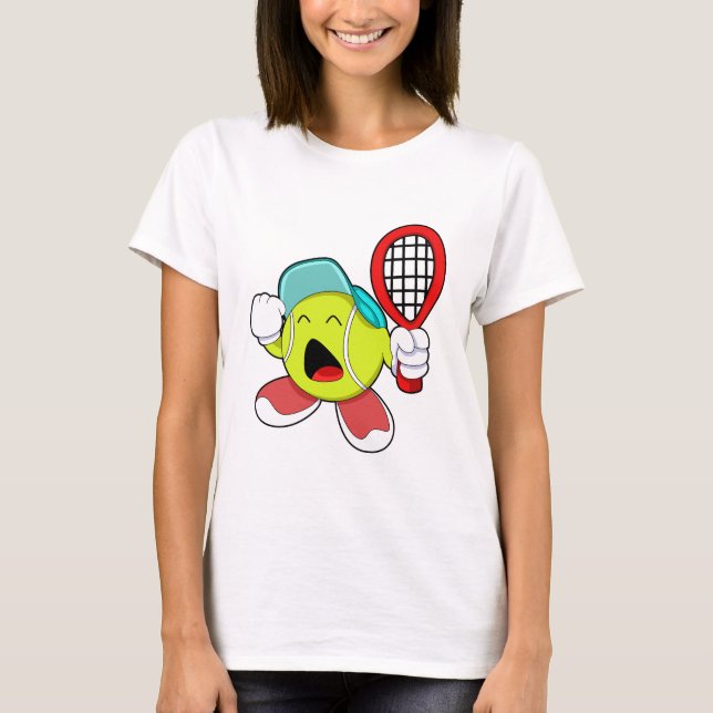 Camiseta Balón de tenis con raqueta de tenis (Anverso)