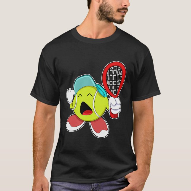 Camiseta Balón de tenis con raqueta de tenis (Anverso)