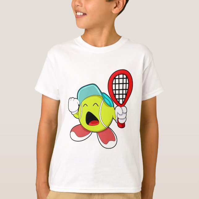 Camiseta Balón de tenis con raqueta de tenis (Anverso)