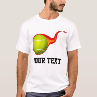 Camiseta balón de tenis en llamas