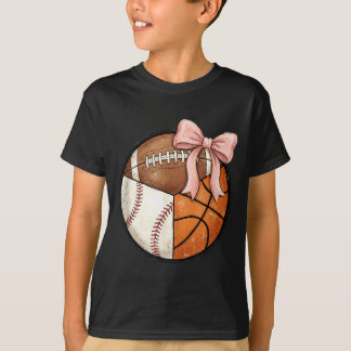 Camiseta Balón Multideporte Lazo Rosa Béisbol Fútbol