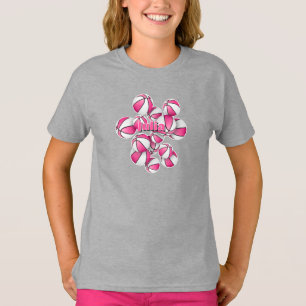 Camiseta baloncestista nombre balones rosa blanco