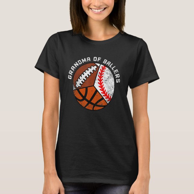 Camiseta Baloncestistas Abuela De Béisbol (Anverso)