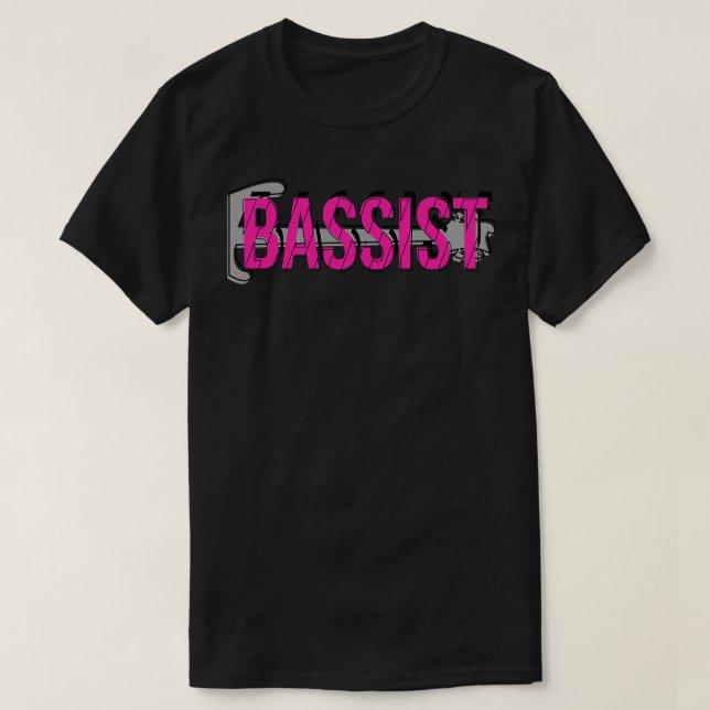 Camiseta Baloncestistas de la guitarra rosa Basisten (Diseño del anverso)