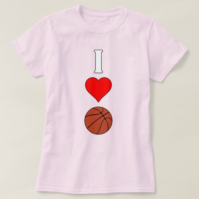 Camiseta Baloncestistas de los Women's I Love/Heart Basketb (Diseño del anverso)