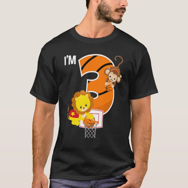 Camiseta Baloncesto 3.ᵉʳ Fiesta de cumpleaños Leon Monkey Z (Anverso)