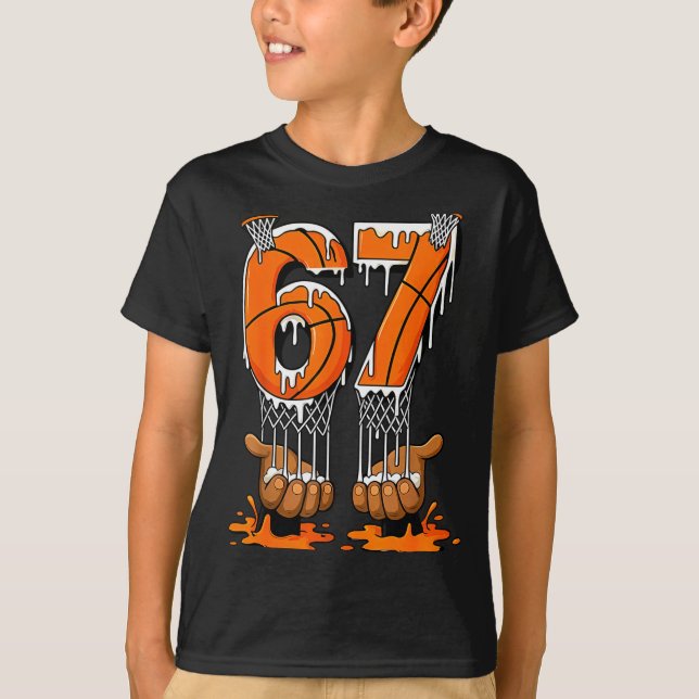 Camiseta Baloncesto 67 Seis Siete Funny Gen Alpha Meme Gote (Anverso)