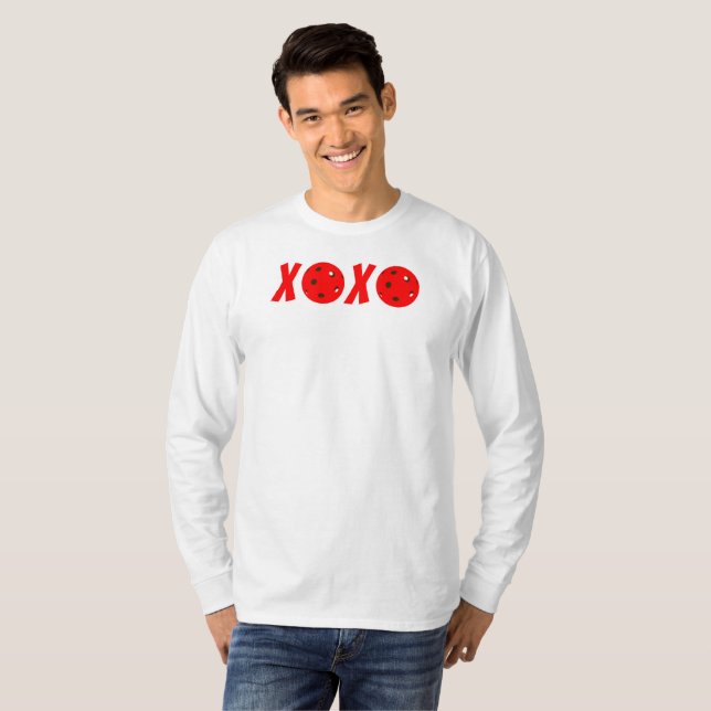 Camiseta Baloncesto Amor Valentín XOXO Bolas de Pollo Rojo (Anverso completo)