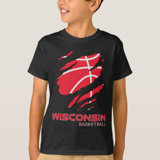 Camiseta Baloncesto angustiado El Hogar Estatal Badger Wisc