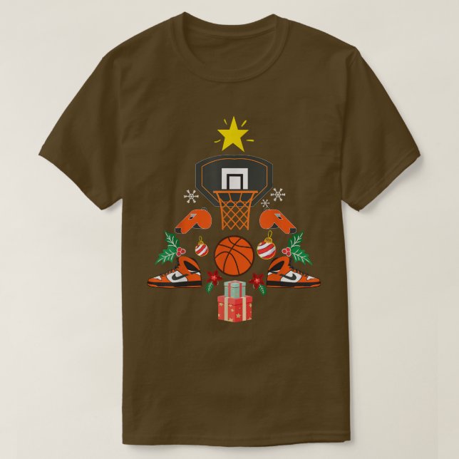 Camiseta Baloncesto Árbol de Navidad Gracioso Feliz Navidad (Diseño del anverso)