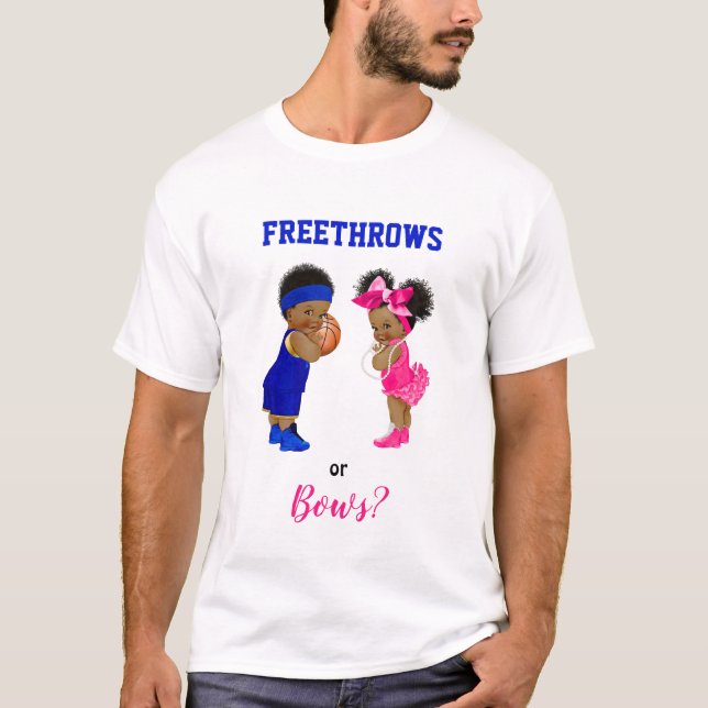 Camiseta Baloncesto arroja a bebés revela género de Chica (Anverso)