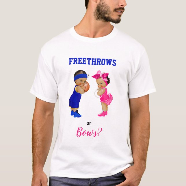 Camiseta Baloncesto arroja a bebés revela género de Chica (Anverso)