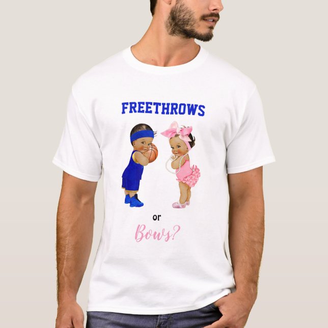 Camiseta Baloncesto arroja a bebés revela género de Chica (Anverso)