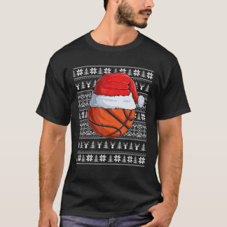 Camiseta Baloncesto Ball Santa Hat Navidades Funny Ball San