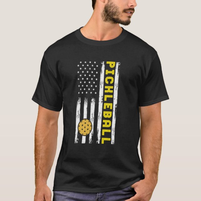 Camiseta Baloncesto Bandera Americana Pelota de Pickle (Anverso)