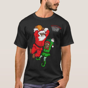 Camiseta Baloncesto Black African American Santa Claus Dunk
