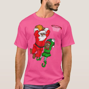 Camiseta Baloncesto Black African American Santa Claus Dunk