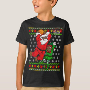 Camiseta Baloncesto Black African American Santa Claus Dunk