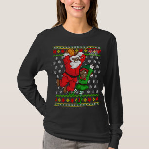Camiseta Baloncesto Black African American Santa Claus Dunk