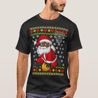 Camiseta Baloncesto Black African Santa Claus Slam
