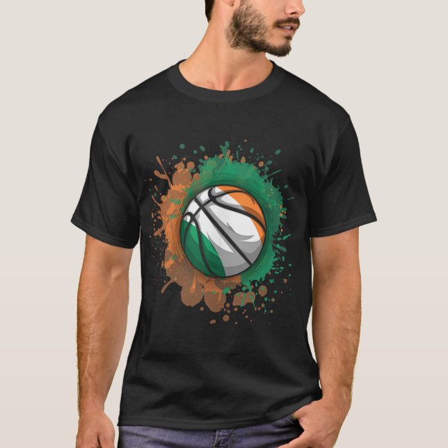 Camiseta Baloncesto Con Bandera De Irlanda (Anverso)