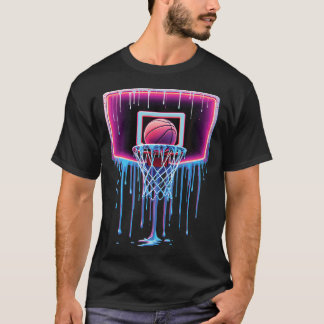Camiseta Baloncesto con goteo de pintura Aro de baloncesto