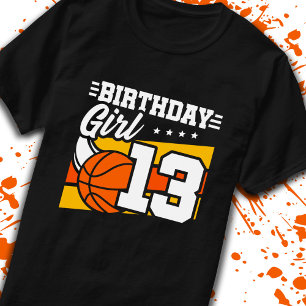 Camiseta Baloncesto Cumpleaños Chica de 13 años 13 cumpleañ