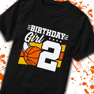 Camiseta Baloncesto Cumpleaños Chica de 2 años 2º cumpleaño