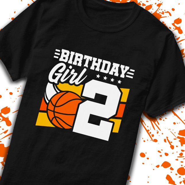 Camiseta Baloncesto Cumpleaños Chica de 2 años 2º cumpleaño (Subido por el creador)