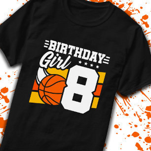 Camiseta Baloncesto Cumpleaños Chica de 8 años 8 cumpleaños