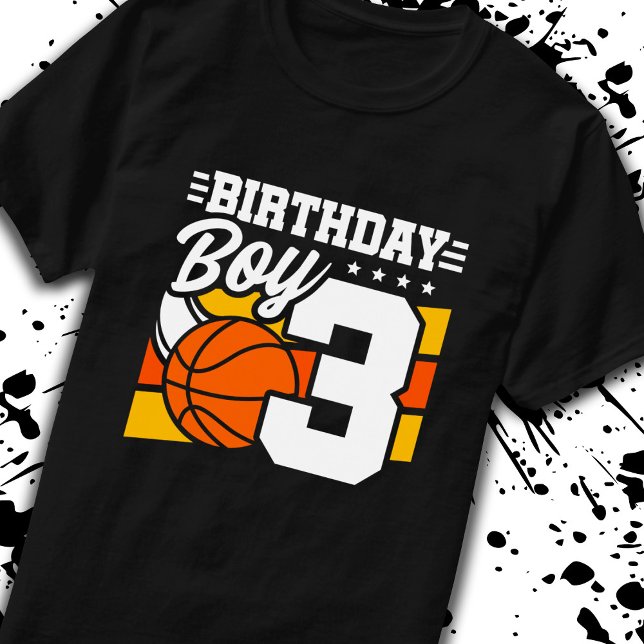 Camiseta Baloncesto Cumpleaños niño de 3 años tercer cumple (Subido por el creador)