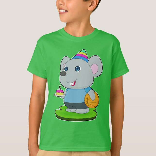 Camiseta Baloncesto Cumpleaños Ratón (Anverso)