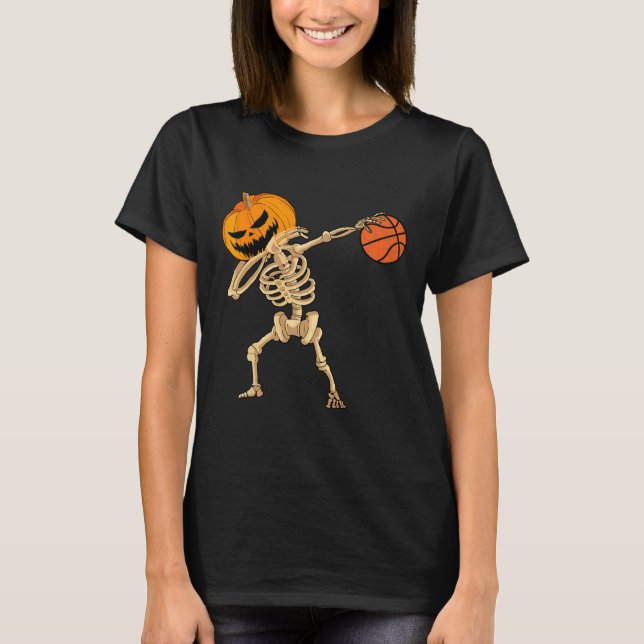 Camiseta Baloncesto Dabbing Skeleton Halloween Bas masculin (Anverso)