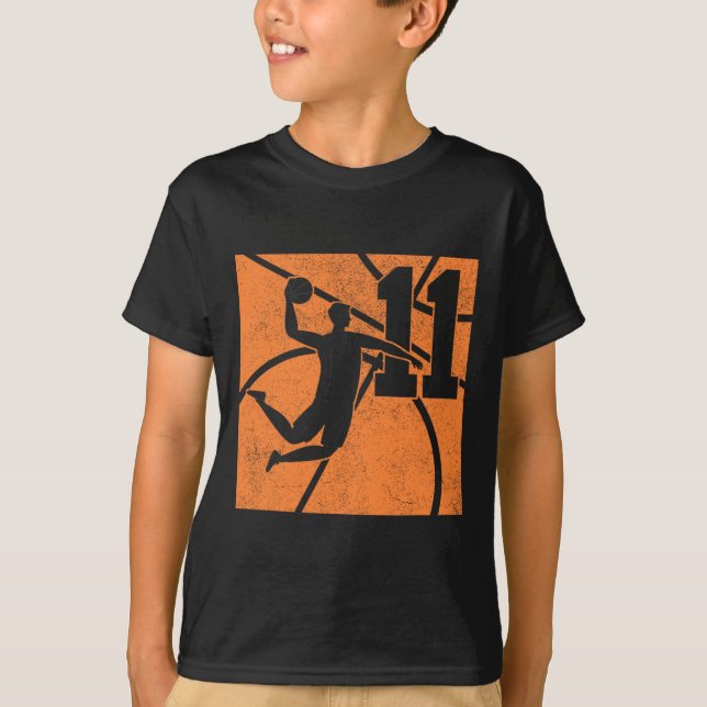 Camiseta Baloncesto De 11 Años Dunk Fiesta De Cumpleaños 11 (Anverso)
