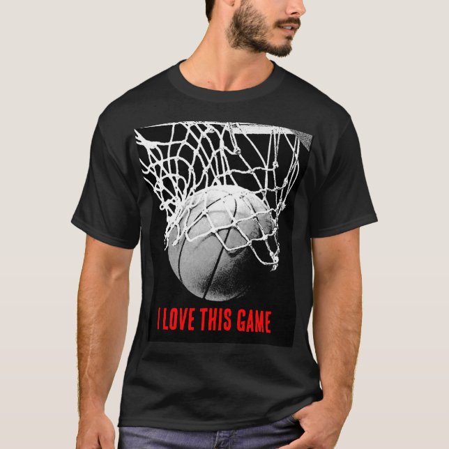 Camiseta Baloncesto de amor blanco y negro (Anverso)