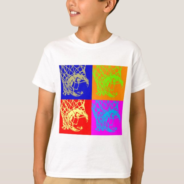 Camiseta Baloncesto de arte pop (Anverso)