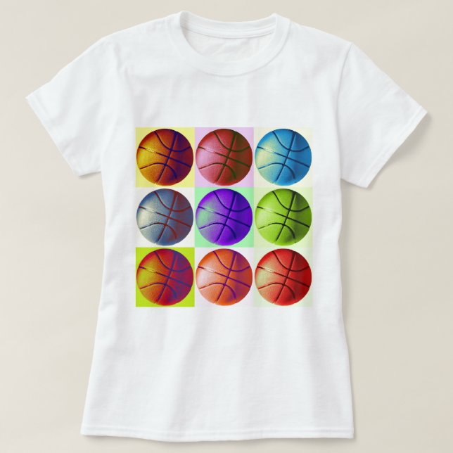 Camiseta Baloncesto de arte pop (Diseño del anverso)