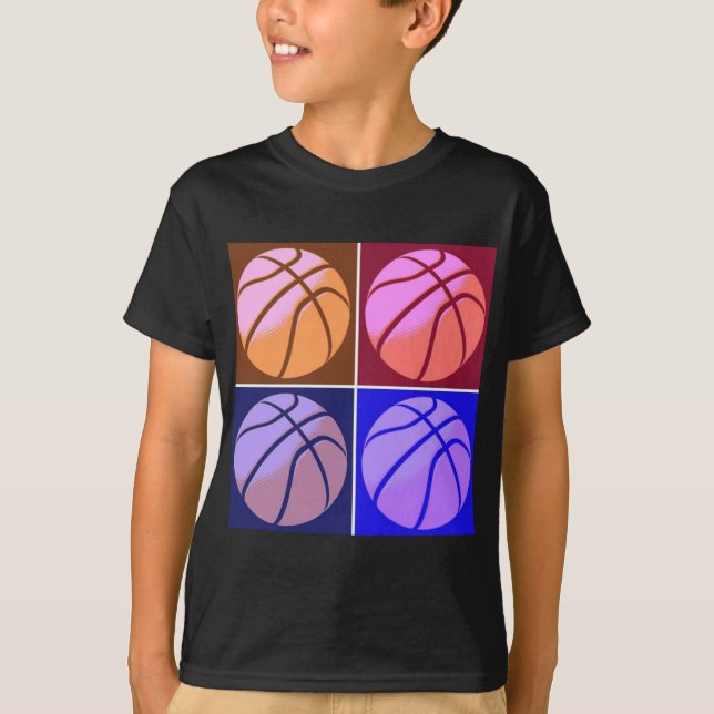 Camiseta Baloncesto de arte pop (Anverso)