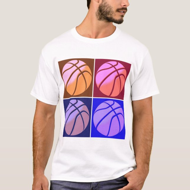 Camiseta Baloncesto de arte pop (Anverso)