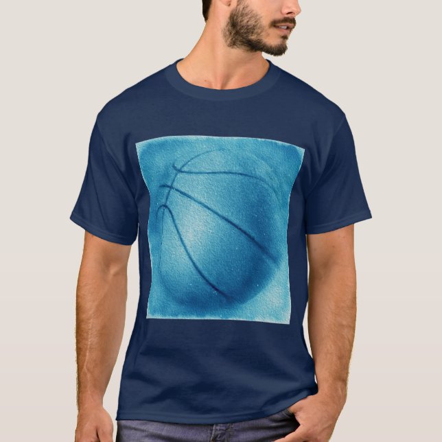 Camiseta Baloncesto de arte pop azul (Anverso)