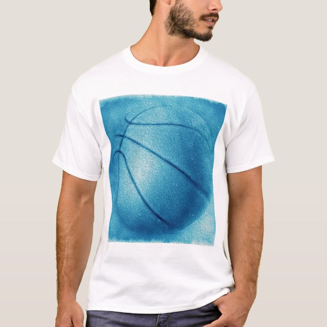 Camiseta Baloncesto de arte pop azul (Anverso)