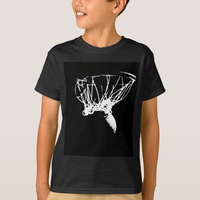 Camiseta Baloncesto de arte pop blanco negro (Anverso)
