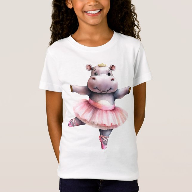 Camiseta Baloncesto de baile Cute hippo (Anverso)