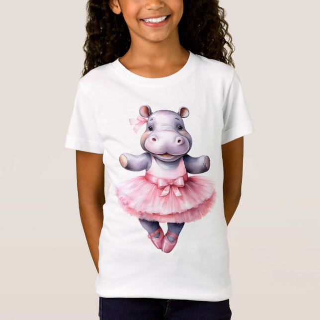 Camiseta Baloncesto de baile Cute hippo (Anverso)
